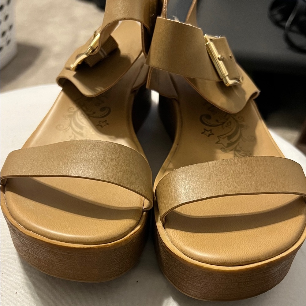 Brash Tan Buckle Slide Sandals - Picture 6 of 6